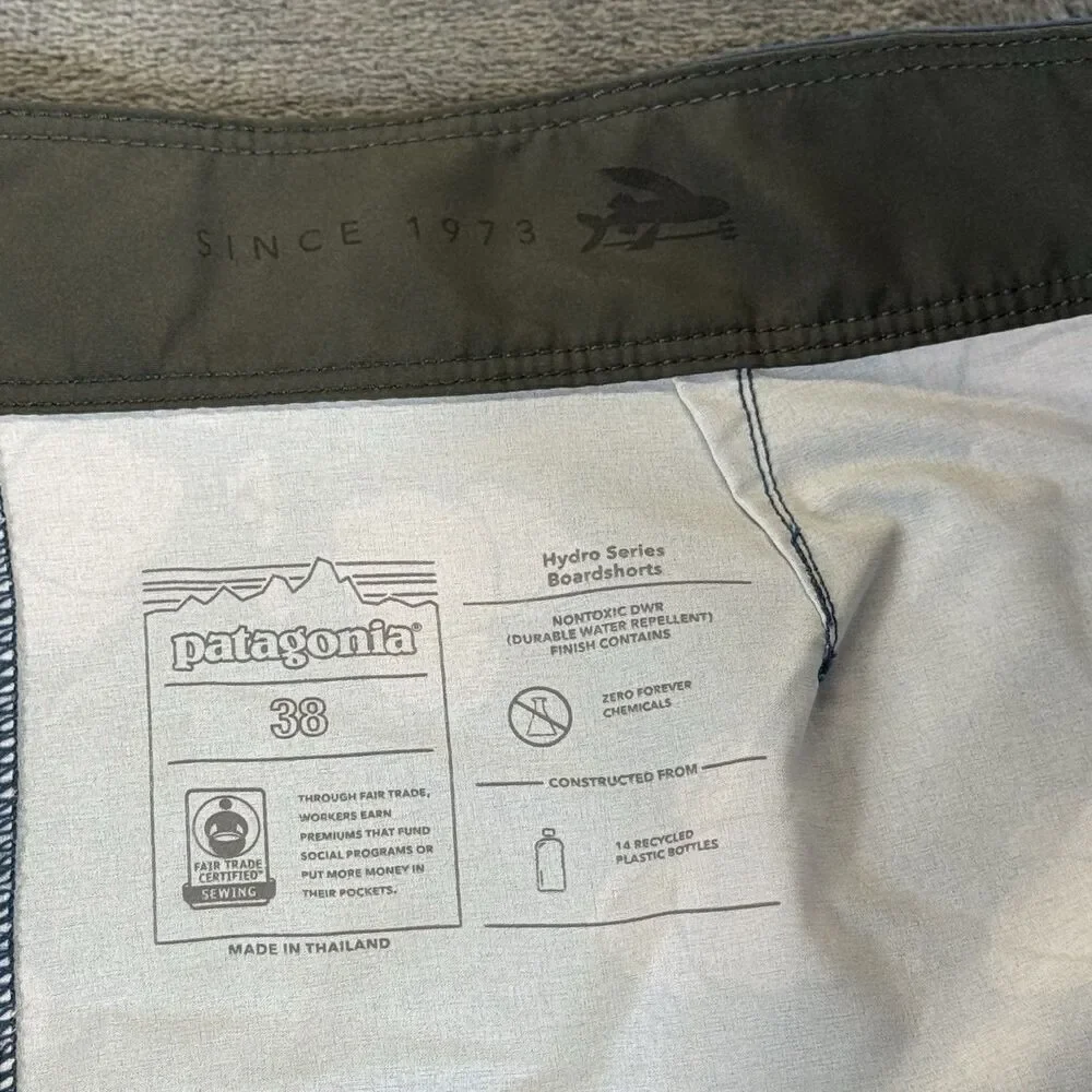 Patagonia Sz 38 Men’s Hydropeak Scallop Hawaii Board Shorts Swim Trunks NWOT
